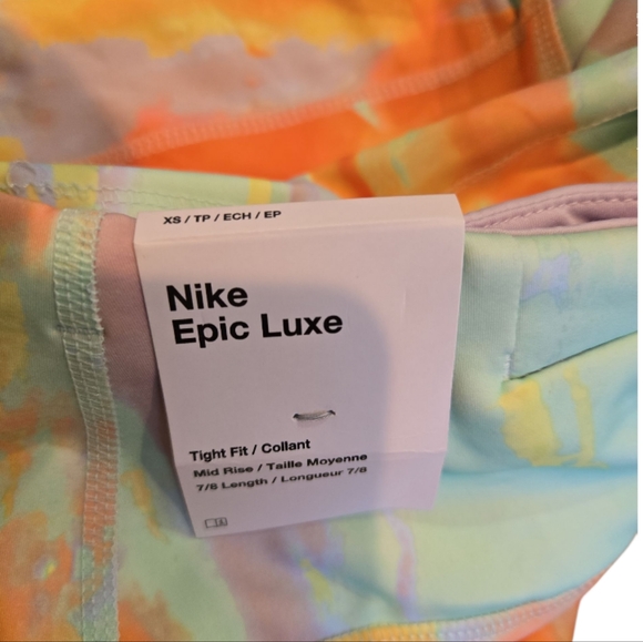 NWT Nike Vibrant Orange and Yellow Leggings with Artistic Flair - Picture 7 of 8
